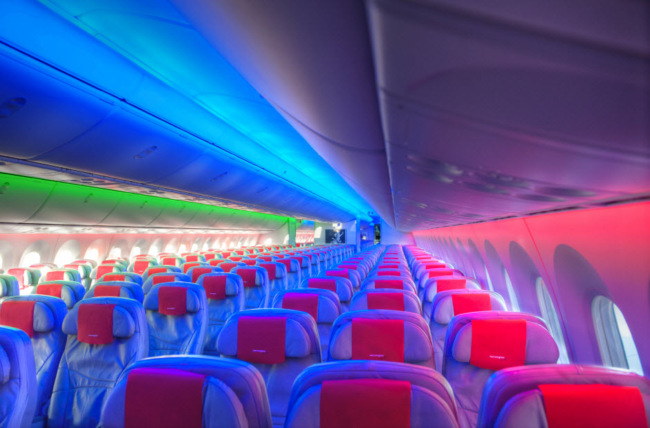 Norwegian Dreamliner Sky Interior -sisustus